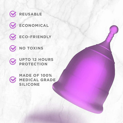 Pee Safe Menstrual Cup Extra Small & 100 Biodegradable Panty Liners. FDA Approved Silicone for Comfort & Long-lasting Protection.