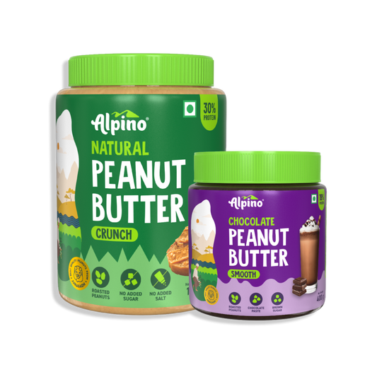 Peanut Butter Combo - Natural Crunch 1kg  Chocolate Smooth 400g - Value Pack