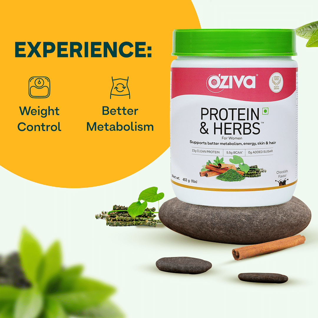 OZiva Protein  Herbs for Weight Management Women - Mango 453g1 lbs