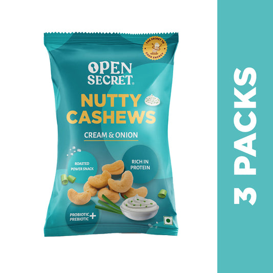 Nutty Cashews - Cream  Onion 60gms pack of 3