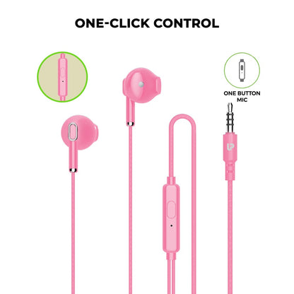 Pastels UM1130 Noise Isolation Hands free Earphones with Mic 1.2m