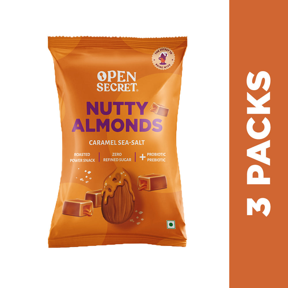 Nutty Almonds - Caramel Sea Salt 60gms pack of 3