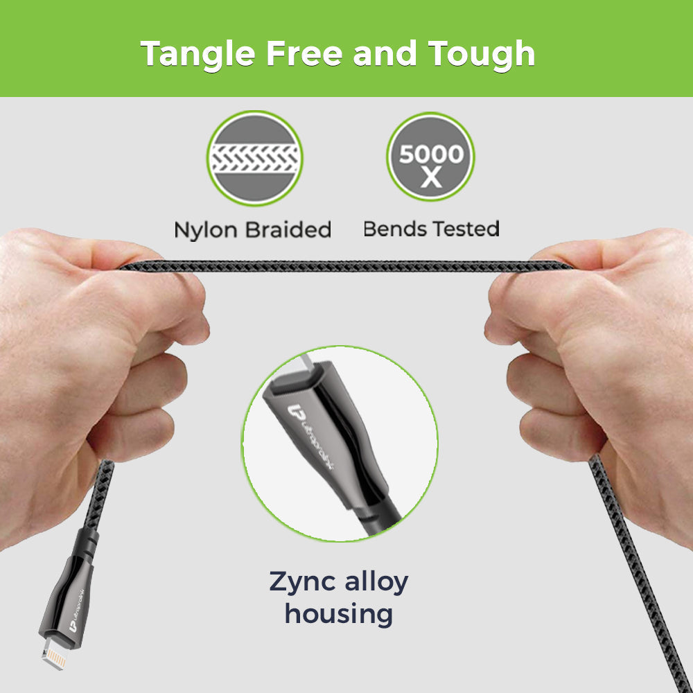 Zync Alloy Fast  Tough USB-A to Lightning Charging Cable UL1064