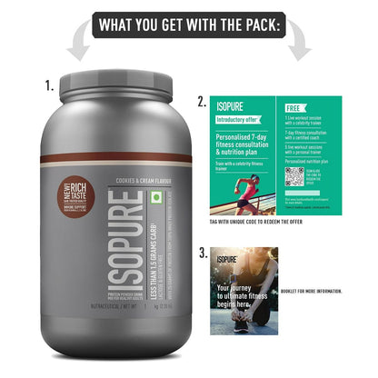 Isopure 100 Whey Isolate Protein Cookies  Cream With Vitamins for Immune support Lactose  Gluten-Free Vegetarian protein for Men  Women