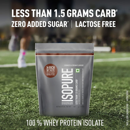 Isopure 100 Whey Isolate Protein Cookies  Cream With Vitamins for Immune support Lactose  Gluten-Free Vegetarian protein for Men  Women