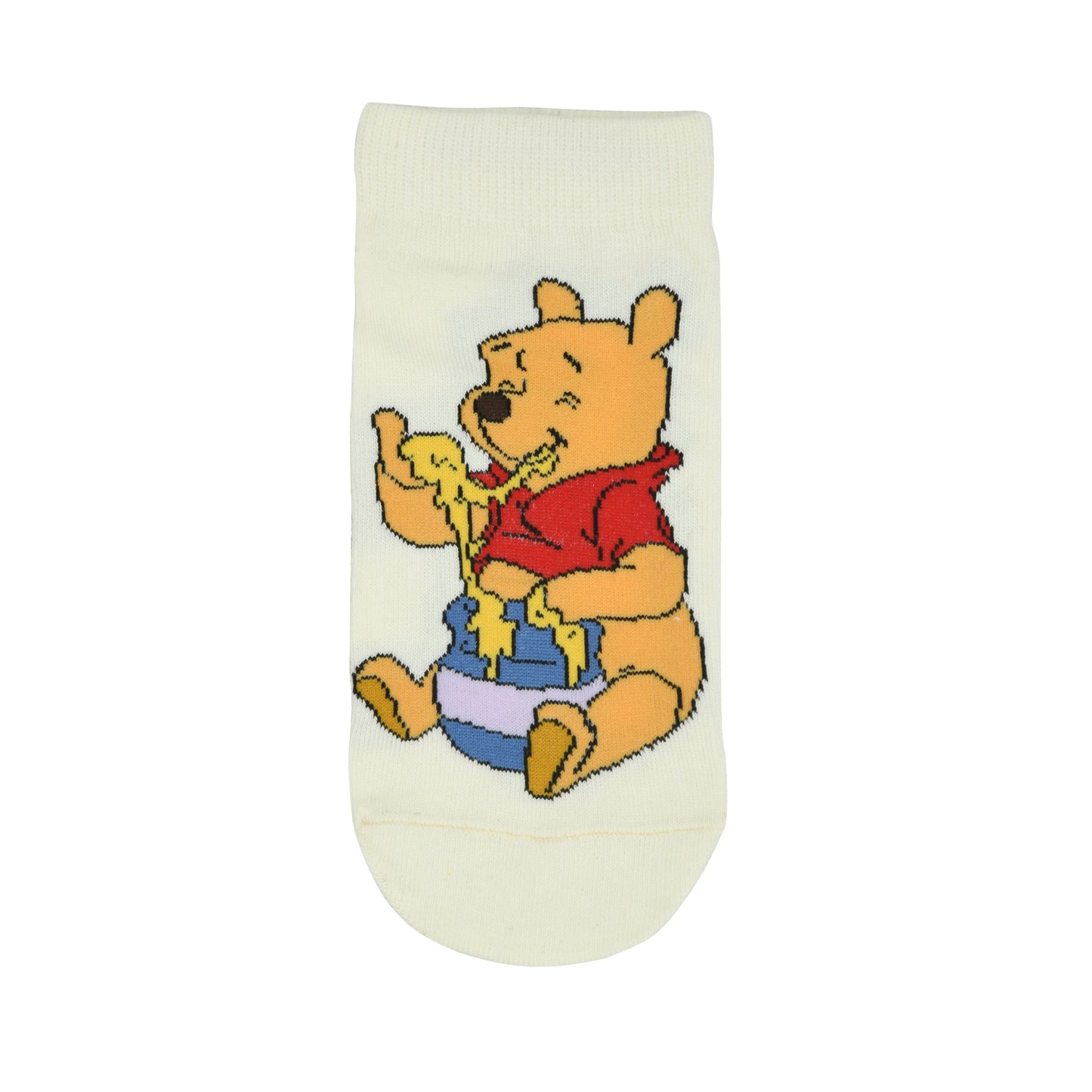 Balenzia x Disney Winnie the Pooh Lowcut socks for Women-PoohPigletEeyore Pack of 3 Pairs1UFree Size Cream Pink Blue