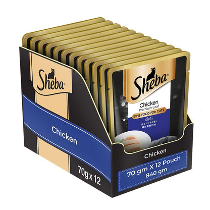 Sheba Chicken Loaf Rich Premium Adult Fine Wet Food and Salmon All Life Stage Cat Dry Food Combo