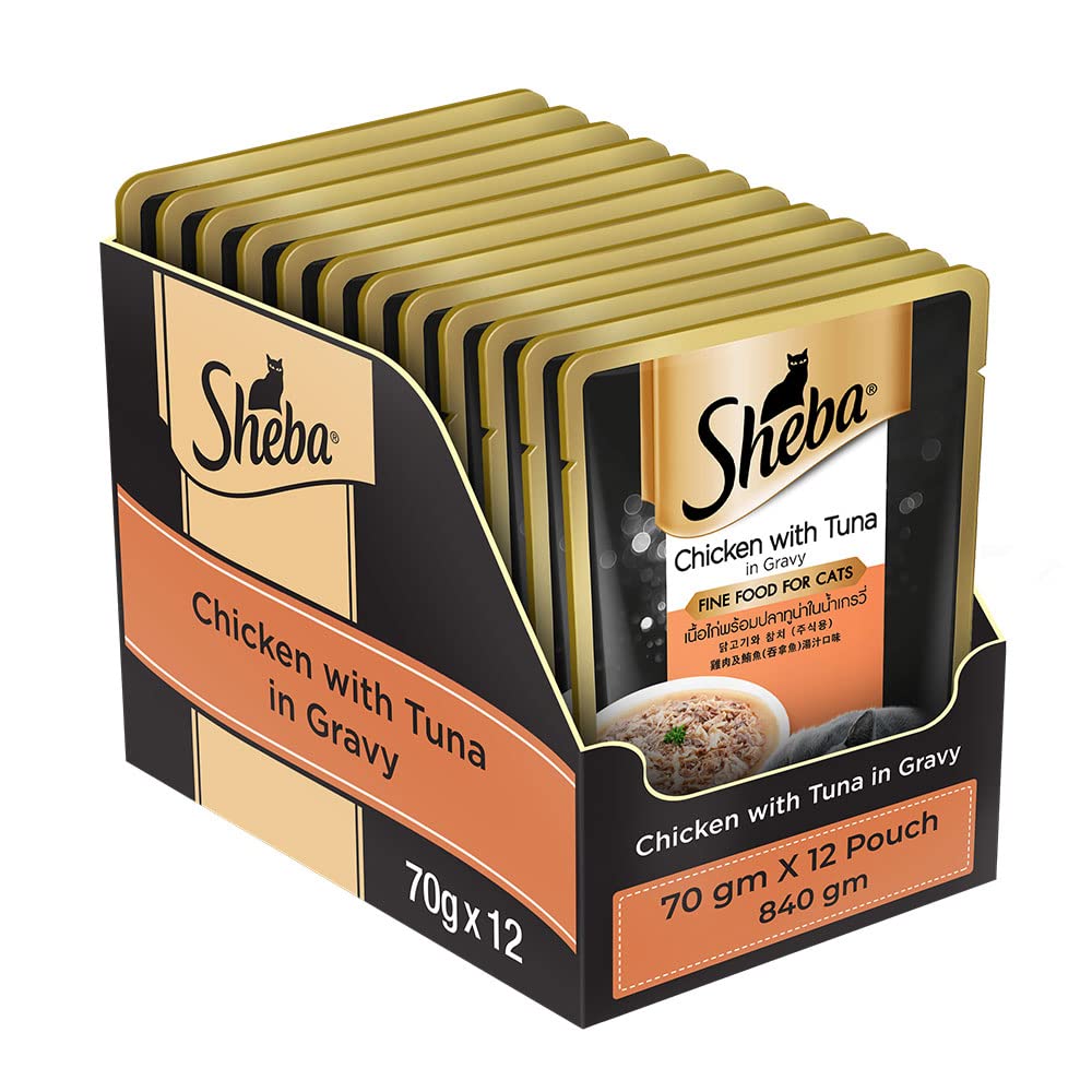 Sheba Chicken With Tuna In Gravy Rich Premium Adult Fine Cat Wet Food