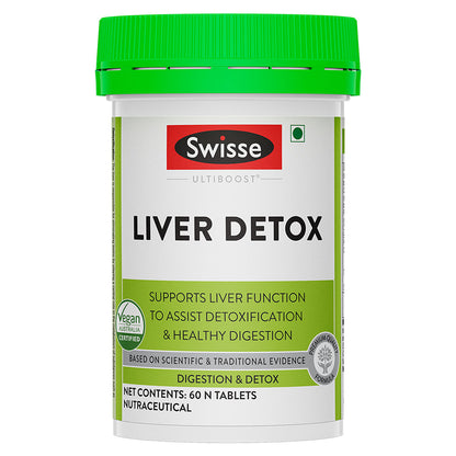 Swisse Ultiboost Liver Detox: St Mary's Thistle, Choline, Curcuma Longa for detox & healthy digestion - 60 Tablets