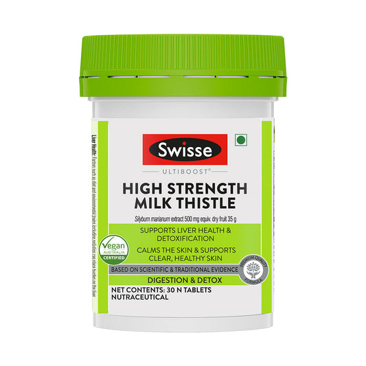 Swisse Ultiboost High Strength Milk Thistle Supports Liver Health  Detoxification Calms The Skin  Supports Clear Healthy Skin - 30 Tablets