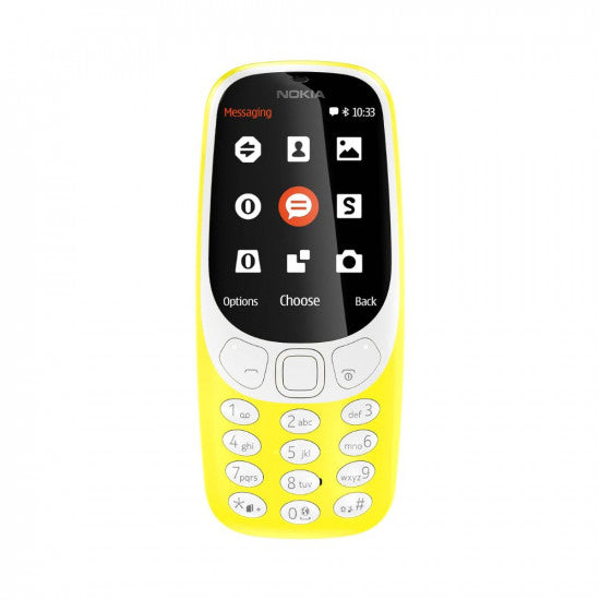 Nokia 3310 Dual SIM Keypad Phone with MP3 Player Wireless FM Radio and Rear Camera  Yellow 13.7 x 7.9 x 5.8 cm