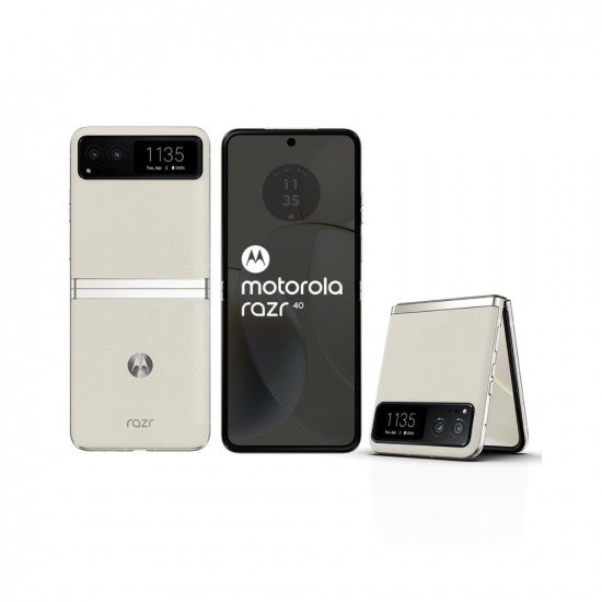 Motorola razr 40 Vanilla Cream 8GB RAM 256GB Storage  External AMOLED Display  6.9 AMOLED 144Hz Display  64MP Main Camera  Android 13