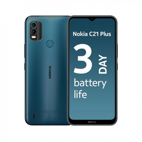 Nokia C21 Plus Android Smartphone Dual SIM 3-Day Battery Life 3GB RAM  32GB Storage 13MP Dual Camera with HDR  Dark Cyan