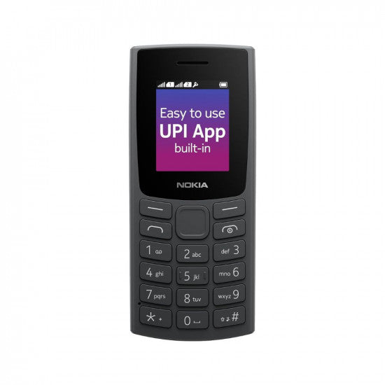 Nokia 106 Single Sim Keypad Phone with Built-in UPI Payments App Long-Lasting Battery Wireless FM Radio  MP3 Player and MicroSD Card Slot  Charcoal