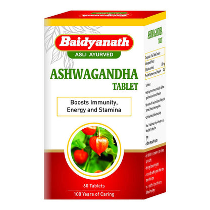 Baidyanath Ashwagandha Tablet-Immunity BoosterAntioxidantRejuvenate mind  Body-60 Tablets  Pack of 1