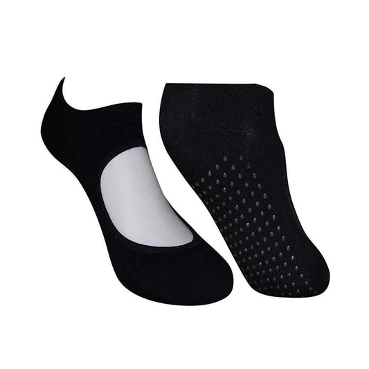 Balenzia Womens Anti Bacterial Yoga Socks with Anti Skid- Pack of 2 Pairs1U- Black