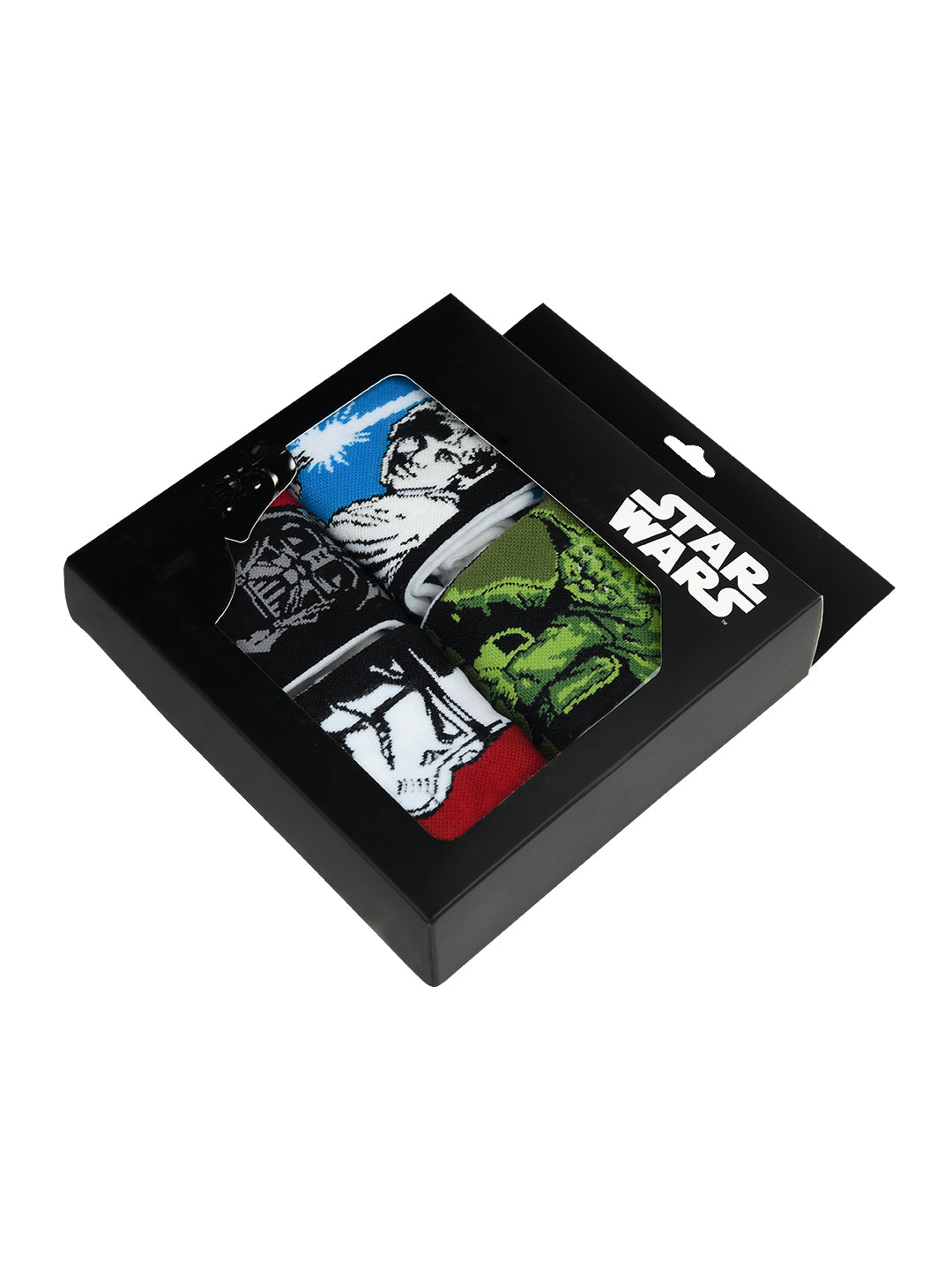 STAR WARS Gift Pack For Men - Clone Trooper Yoda Luke Skywalker and Darth Vader-High Ankle Socks White Pack of 4 Pairs1U