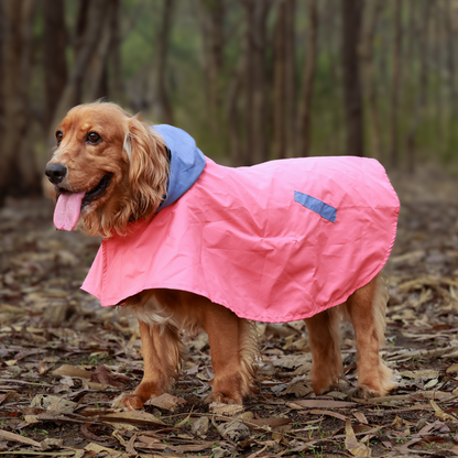 Pet Set Go Dual Colour Cape Style Raincoat for Dogs Pink