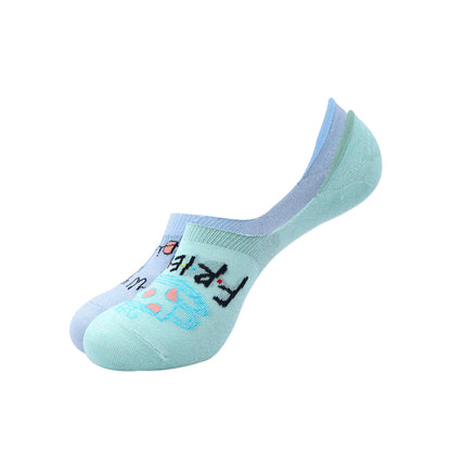 Balenzia x Friends Women-LoaferNo Show Socks Pack of 2 Pairs1U- Green Blue