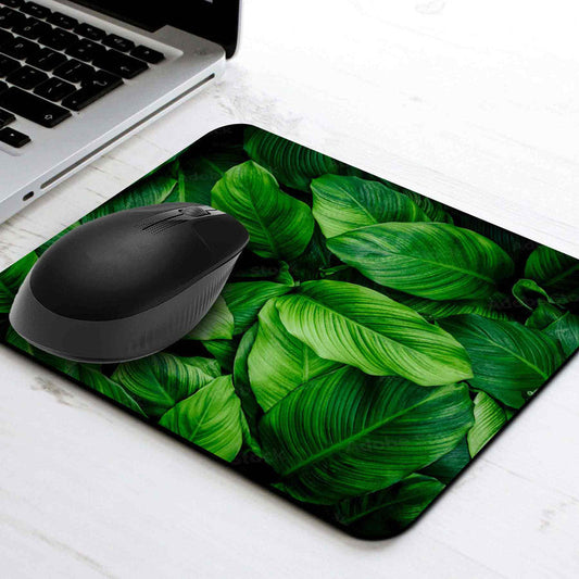 Green Leaves Mouse Pad