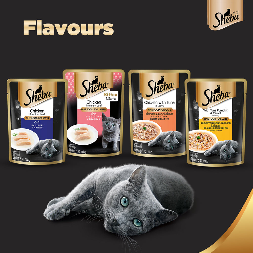 Sheba Chicken With Tuna In Gravy Rich Premium Adult Fine Cat Wet Food