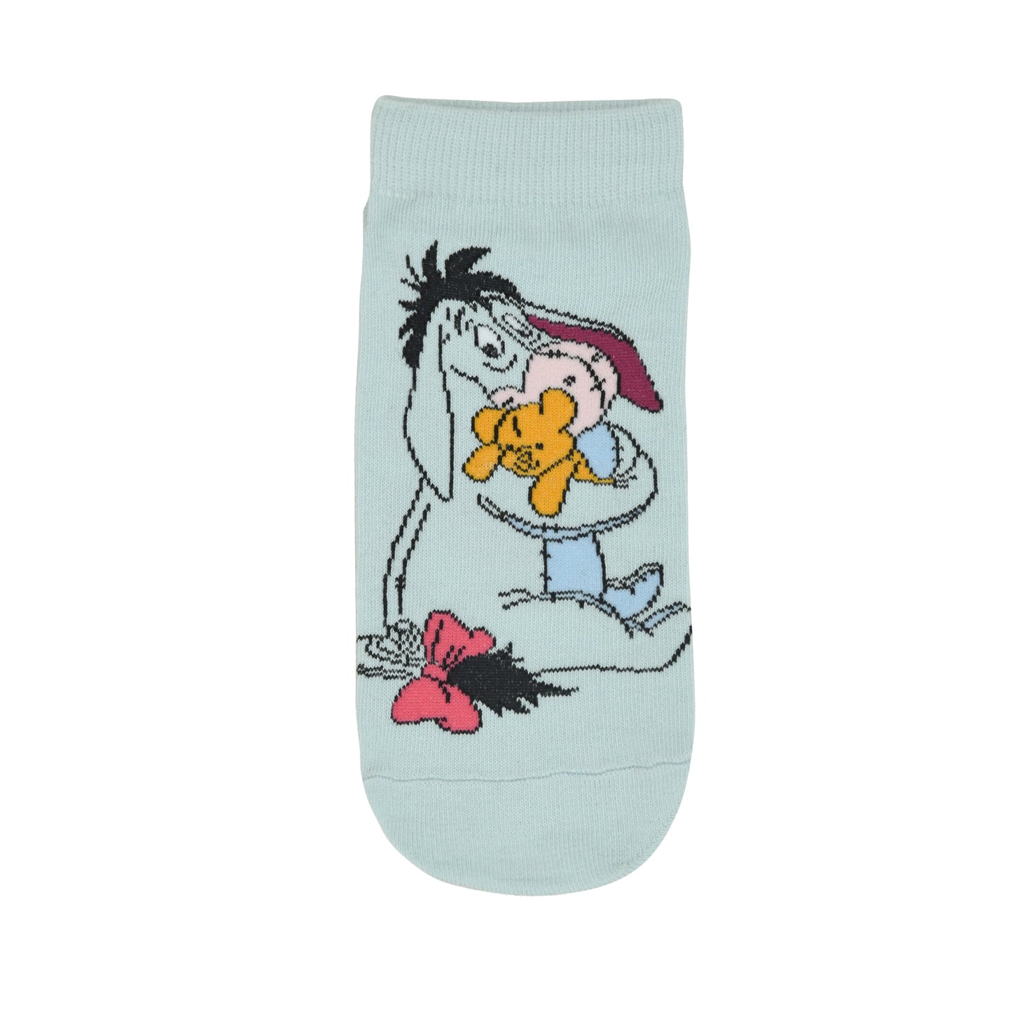 Balenzia x Disney Winnie the Pooh Lowcut socks for Women-PoohPigletEeyore Pack of 3 Pairs1UFree Size Cream Pink Blue