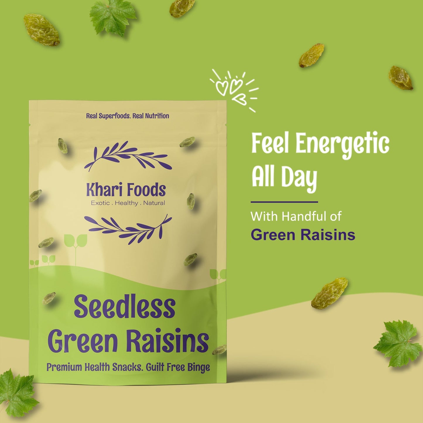 Premium Dried Seedless Green Raisins