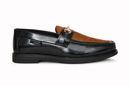 Suede Slip-on for Men with Contrast Upper  Black