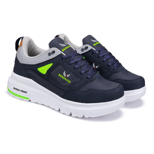 Bersache Lightweight Casual Sneaker Shoes For Men Blue-7053