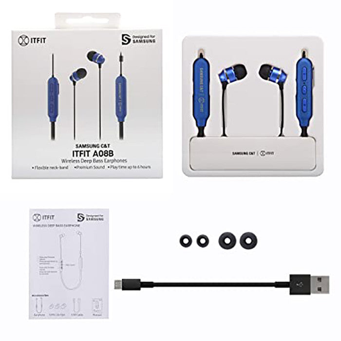 Samsung CT ITFIT A08B GP-OAU019SABLI Flexible Neck Band and Handsfree Bluetooth Headset