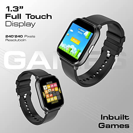 Fire-Boltt Ninja 2 BSW021 Smartwatch with Activity Tracker 33mm HD Display IP68 Waterproof Black Strap