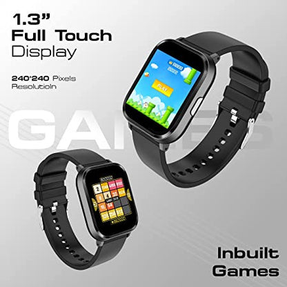 Fire-Boltt Ninja 2 BSW021 Smartwatch with Activity Tracker 33mm HD Display IP68 Waterproof Black Strap