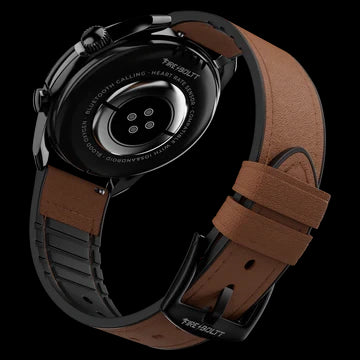 Fire-Boltt Legacy 1.43 AMOLED Bluetooth Calling with First Ever Wireless Charging Smartwatch  Brown Strap 1.43