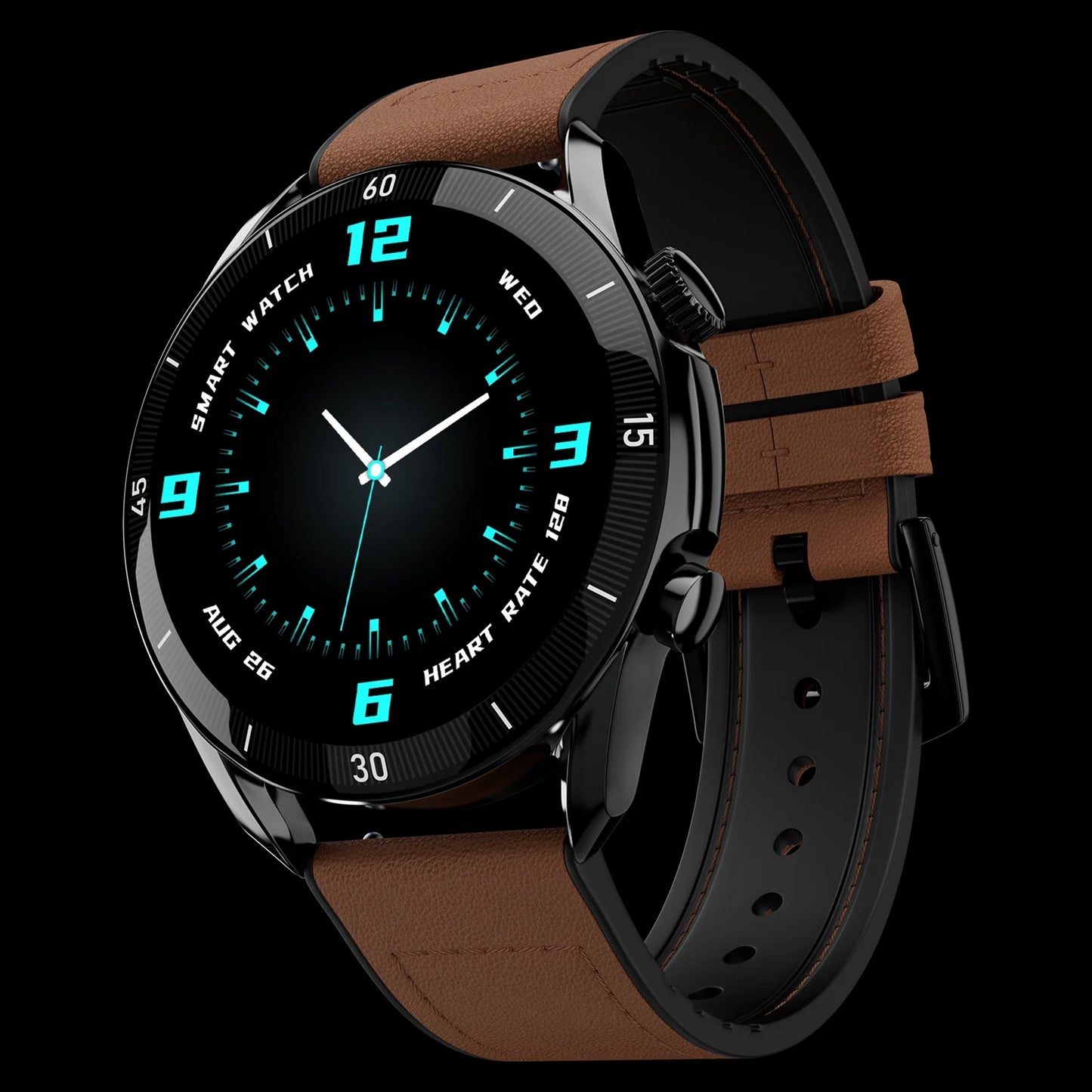 Fire-Boltt Legacy 1.43 AMOLED Bluetooth Calling with First Ever Wireless Charging Smartwatch  Brown Strap 1.43