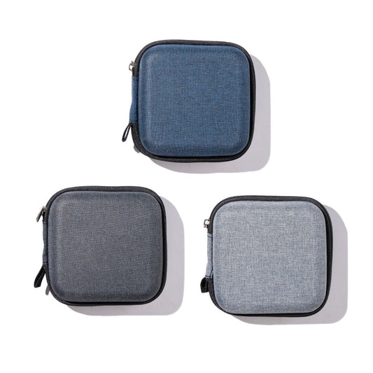 Set of 3 - Denim Multi Purpose Tech Organizer for ChargerEarphonePen DrivesCables - Box Shape