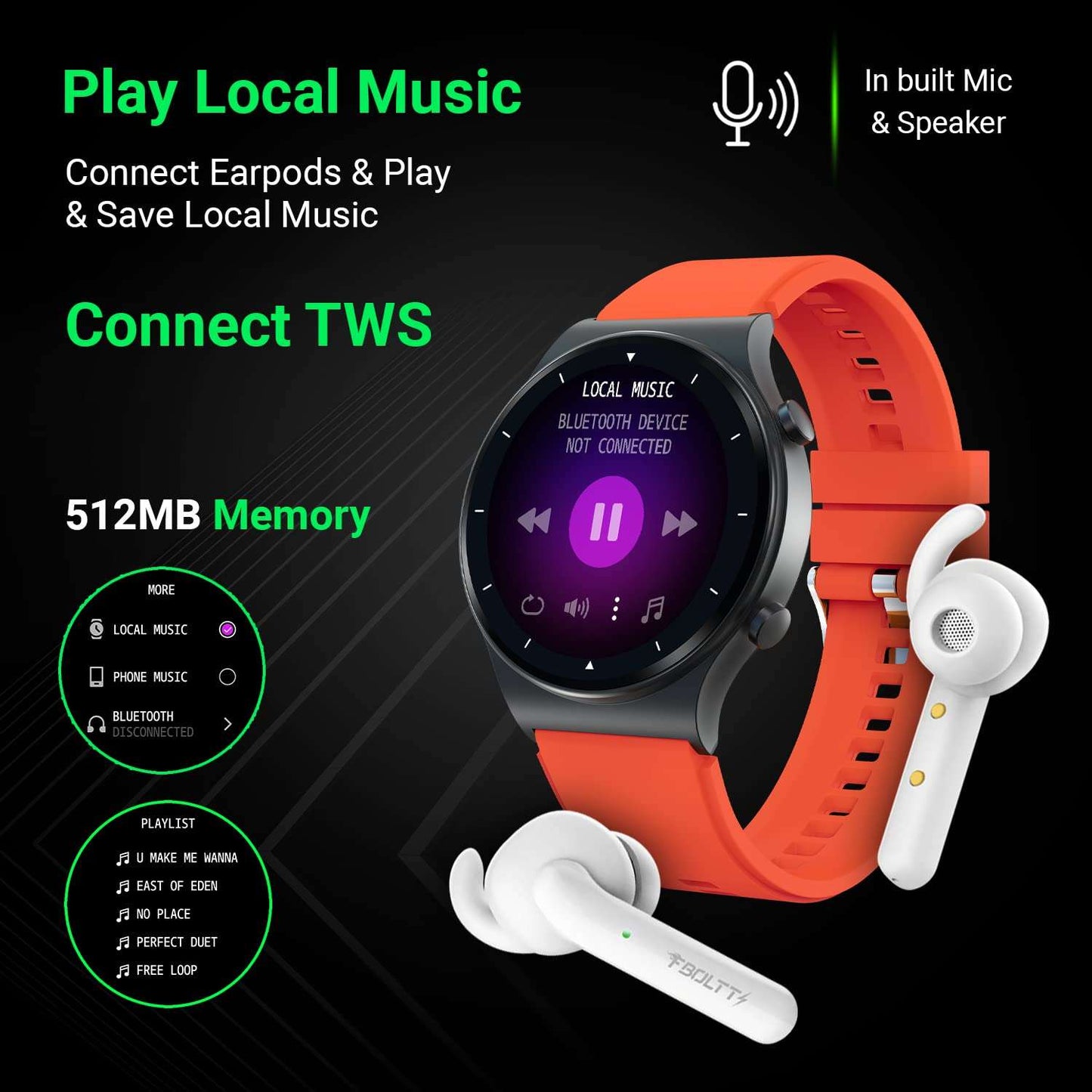 Fire - Bolt Bluetooth Calling Smartwatch. Featuring 1.32 Display SpO2 Monitoring Tarnish Orange