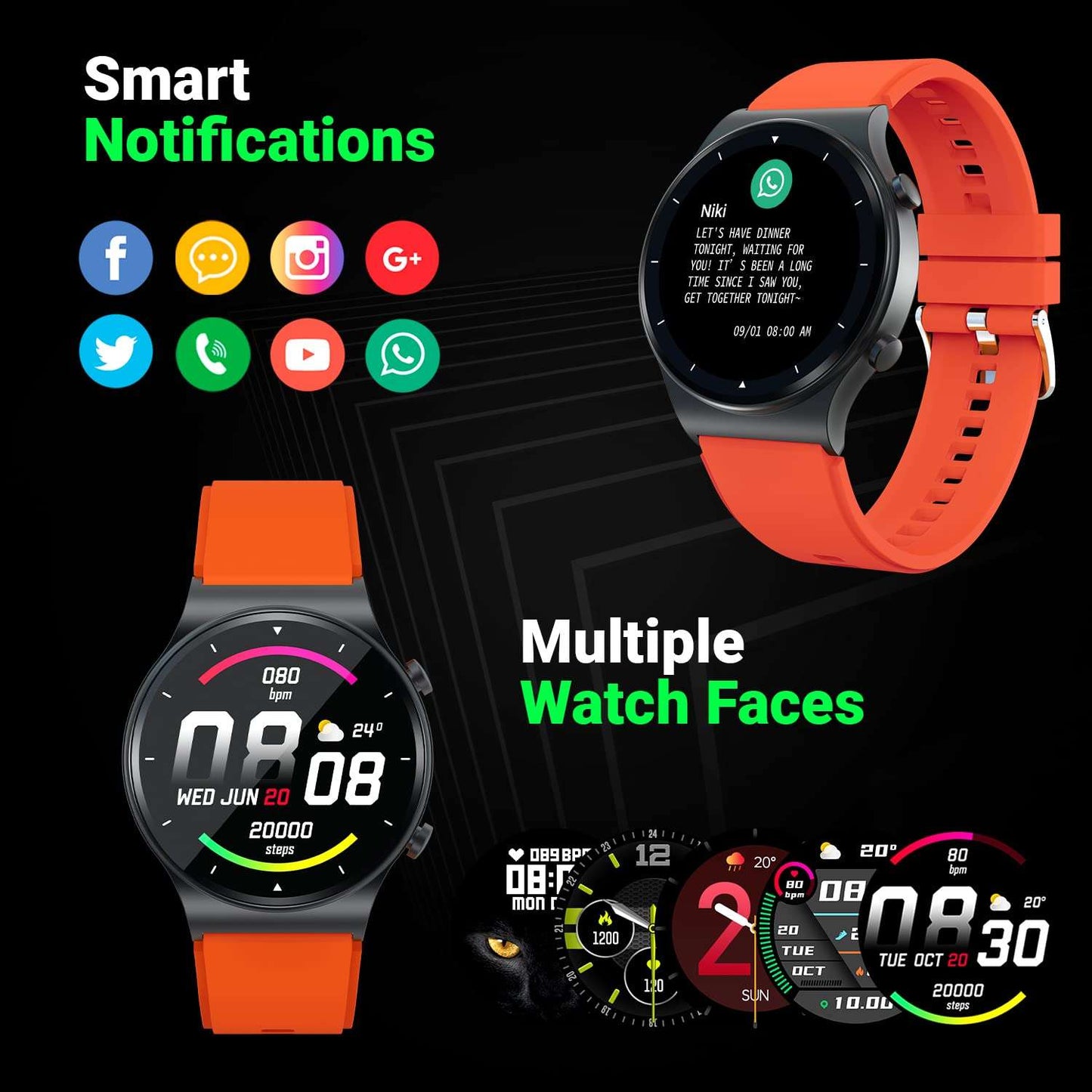 Fire - Bolt Bluetooth Calling Smartwatch. Featuring 1.32 Display SpO2 Monitoring Tarnish Orange