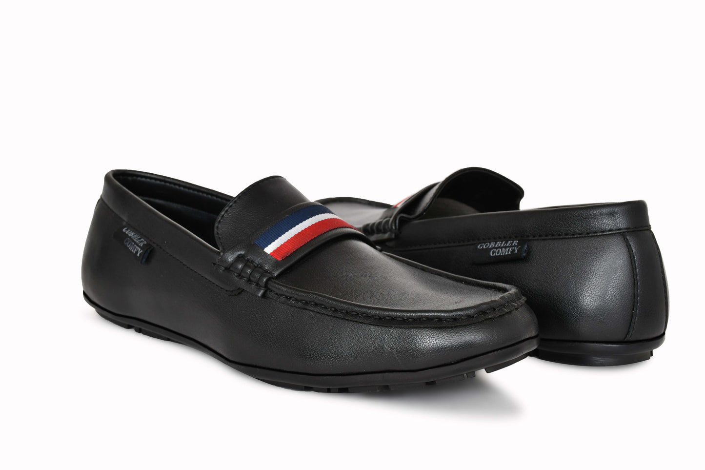 Striped Moccasins for Men  Black