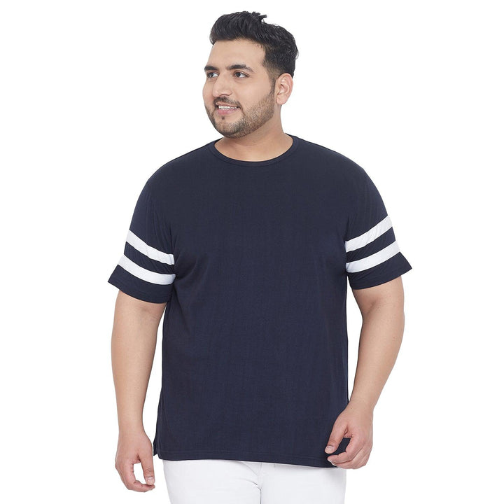 Men Plus Size Downtown Solid Round Neck Tshirt