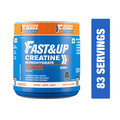 FastUp Creatine Monohydrate Pack of 250 gms Powder 83 Servings Unflavored Helps Sustain Longer Workout Muscle Repair  Recovery