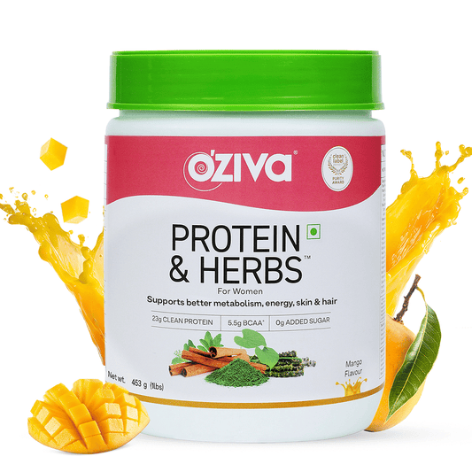 OZiva Protein  Herbs for Weight Management Women - Mango 453g1 lbs