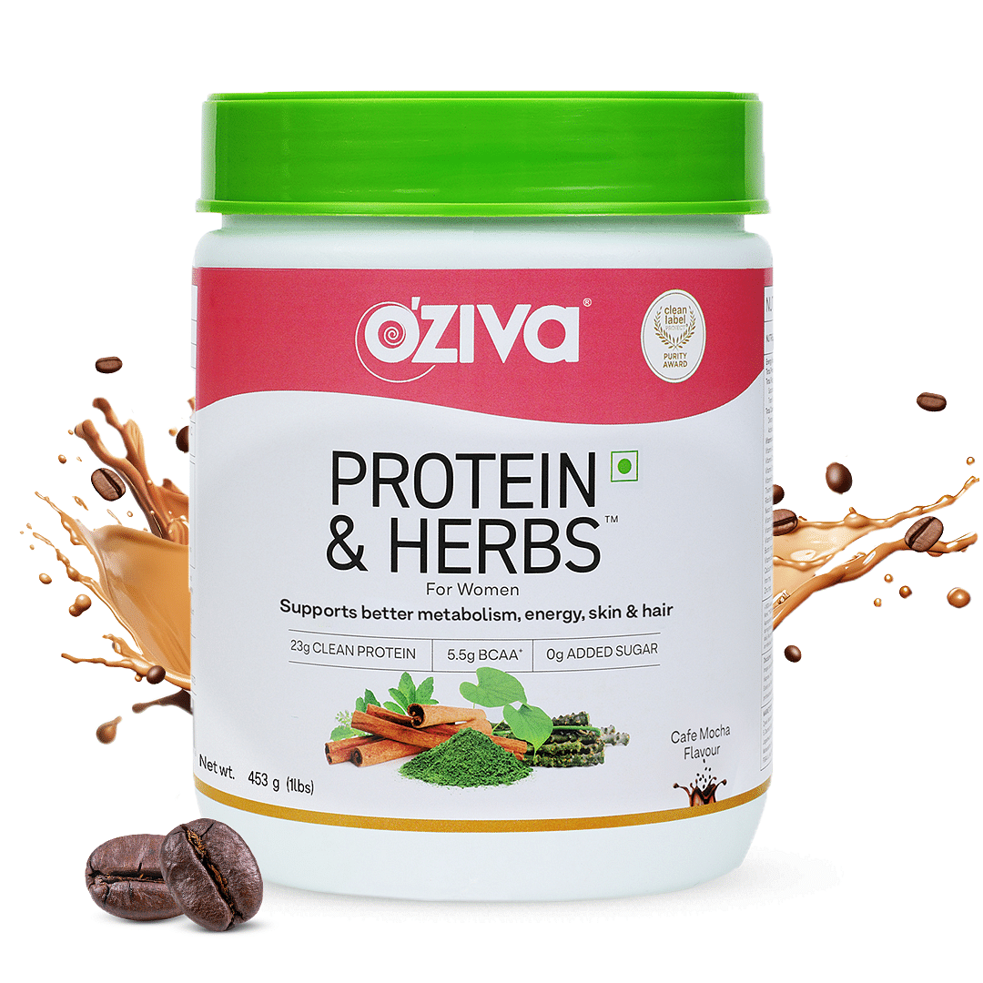 OZiva Protein  Herbs for Weight Management Women - Cafe Mocha453g 1 lbs