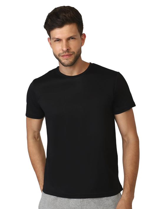Budoc Men Polyester Black T-Shirt
