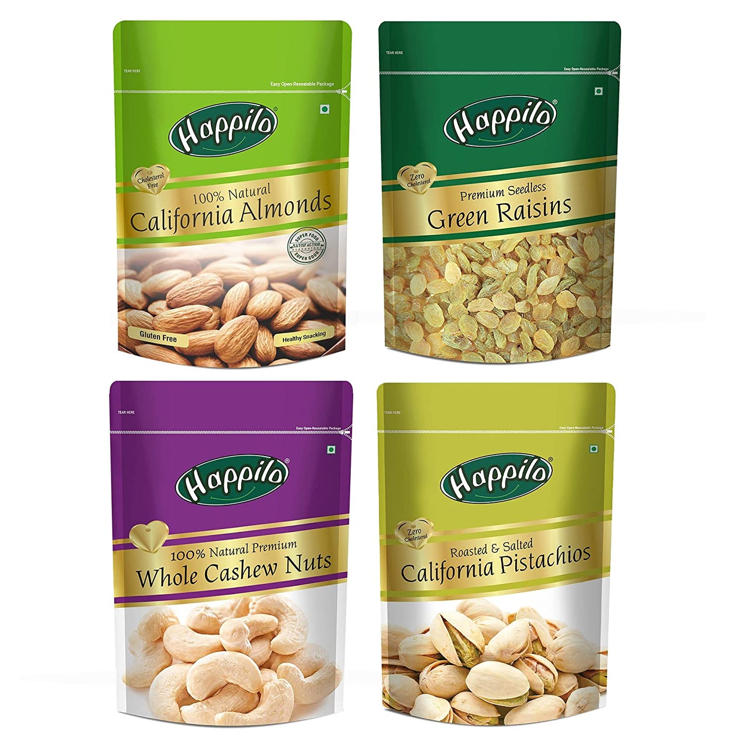 Dry Fruits Combo 850g Almonds 200g Raisins 250g Cashews 200g Roasted Pistachios 200g