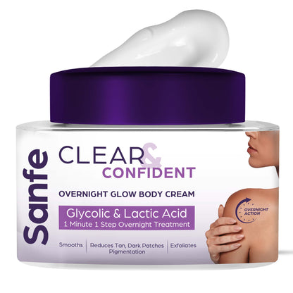 Clear  Confident Overnight Glow Body Cream for Dry  Cracked Feet 200gm