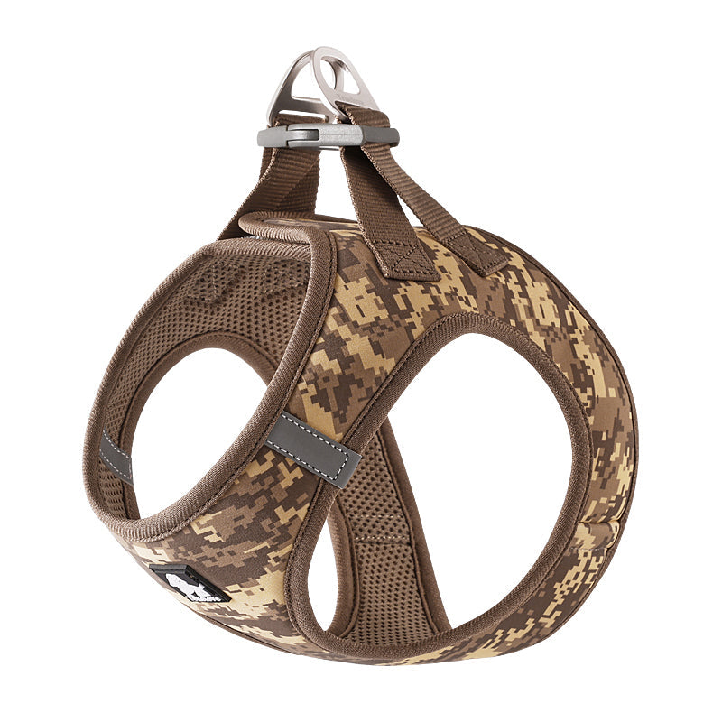 Truelove Floral Printed Breathable Air Mesh Harness for Dogs Brown