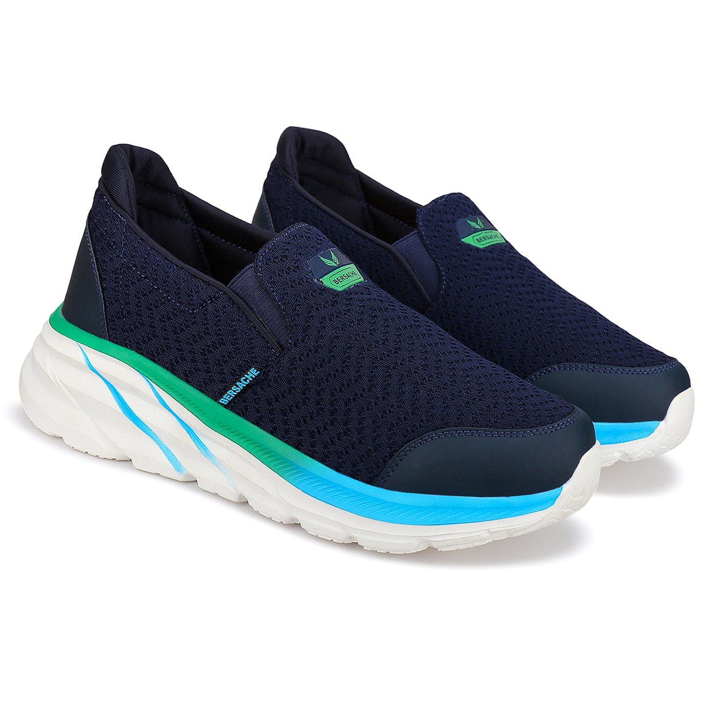 Bersache Lightweight Casual Sneaker Loafer Walking Shoes For Men9082-Blue
