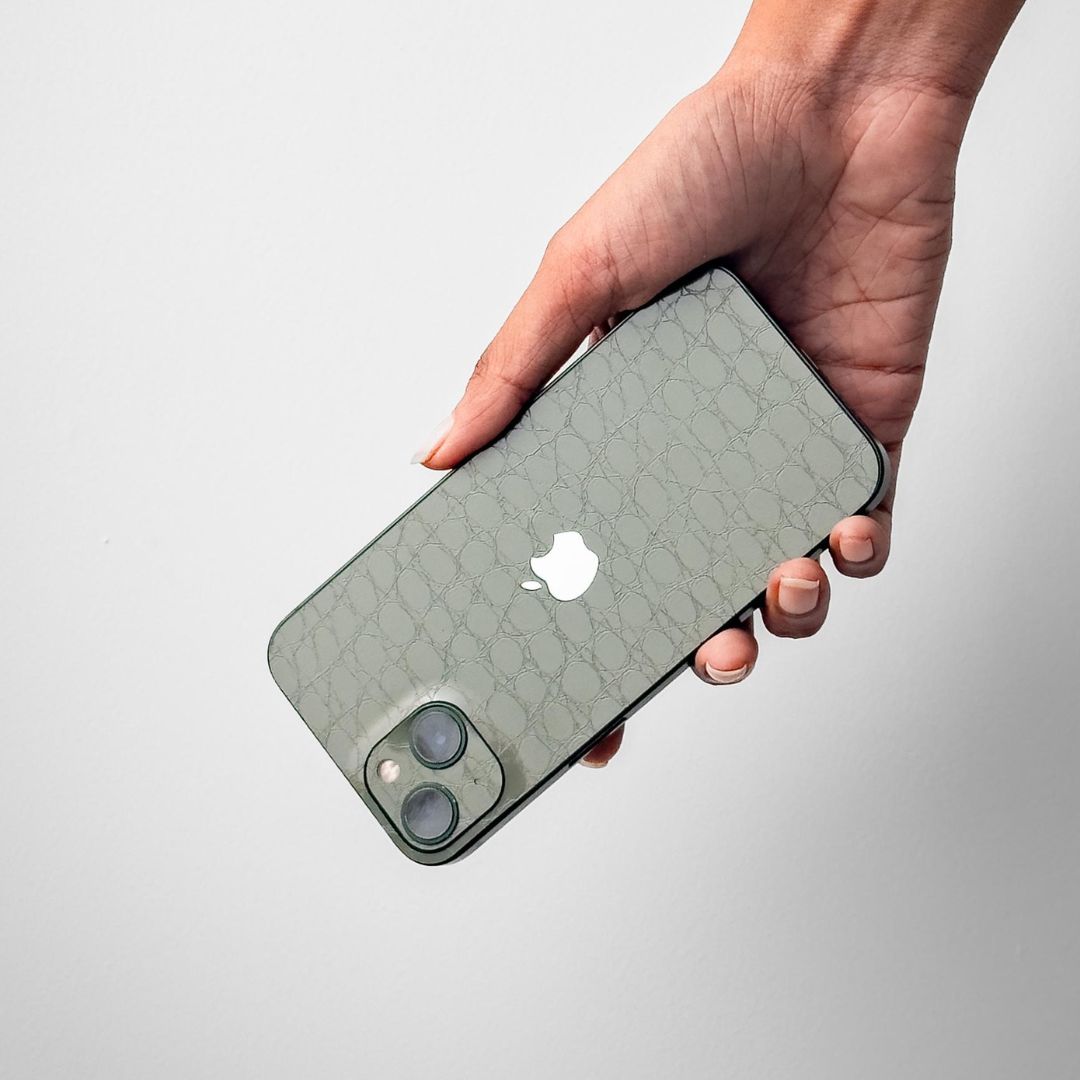 Green Croc Leather Mobile Skin