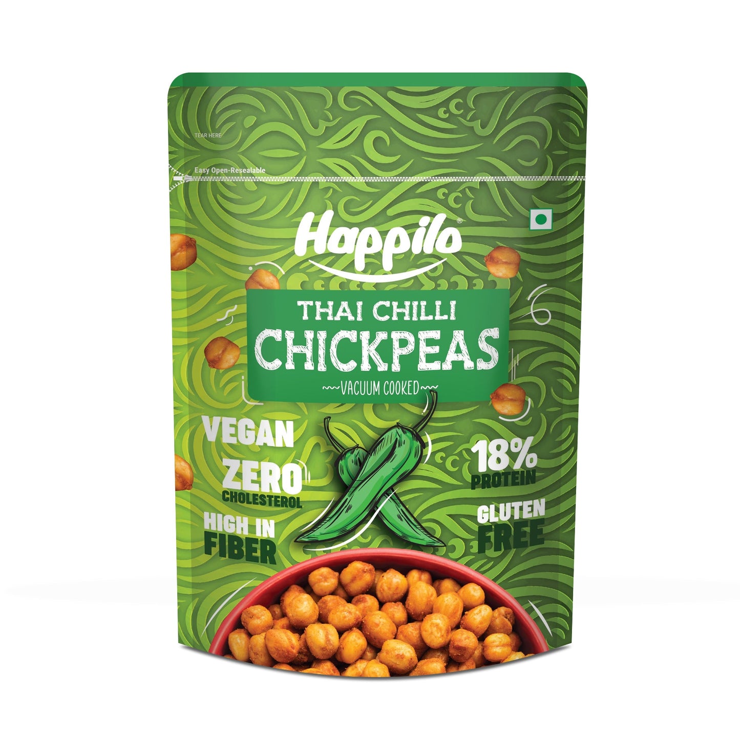 Happilo Premium Super Snack Thai Chili Chickpeas 110g Crunchy and Delicious Super Healthy