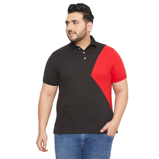 Men Plus Size Bunbury Colorblock Polo Tshirt